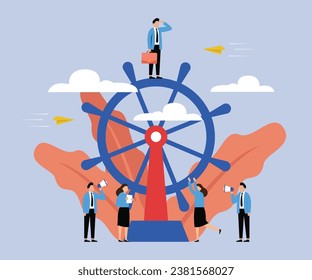 Career direction or work achievement 2D flat vector concept for banner, website, illustration, landing page, flyer, etc
