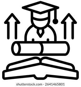 Career Education Icon Line Vector Illustration