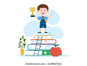 Career Education with Kids Growth Concept Learning Model to Associate Activity for Real Experience in Flat Cartoon Hand Drawn Template Illustration