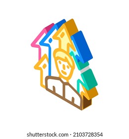 vector de icono isométrico de empleado de carrera. signo de empleado de carrera. ilustración de símbolo aislado