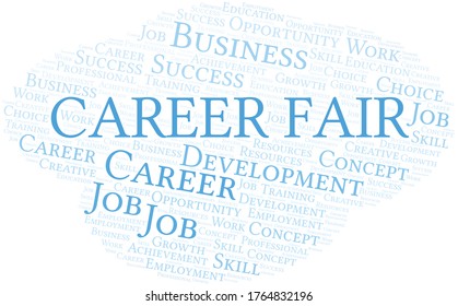 Career Fair typography vector word cloud.