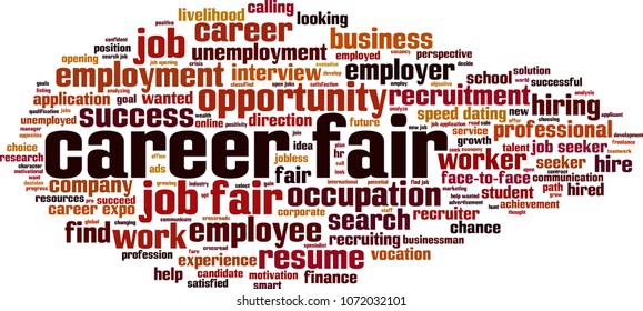 Career Fair Word Cloud Concept. Vector Illustration