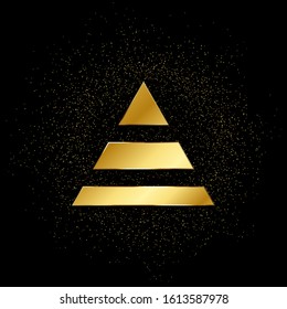 career, finance, pyramid gold icon. Vector illustration of golden particle background.