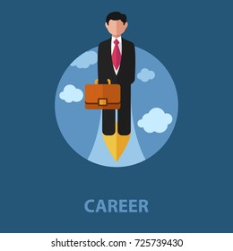 Career flat concept. Vector illustration. Element template for design.