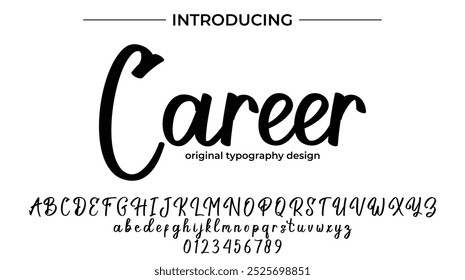 Career Font Stylish brush painted an uppercase vector letters, alphabet, typeface