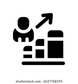 career glyph icon. Strong and solid vector icon for websites, mobile interfaces, presentations, and visual branding. High quality and easy to edit.