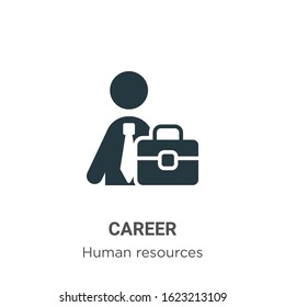 Career glyph icon vector on white background. Flat vector career icon symbol sign from modern human resources collection for mobile concept and web apps design.