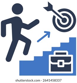 Career Goal Icon Mixed Vector Illustration