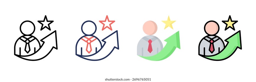 Conjunto de iconos de objetivos profesionales colección de estilos múltiples