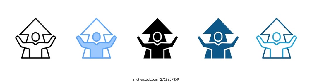 Conjunto de iconos de objetivos profesionales colección de estilos múltiples
