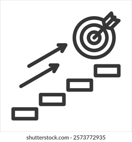 Career Goals Outline Icon Vector Illustration