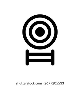 Objetivos de carrera. Icono de Vector de trazo delineado con detalles rellenos de negro.