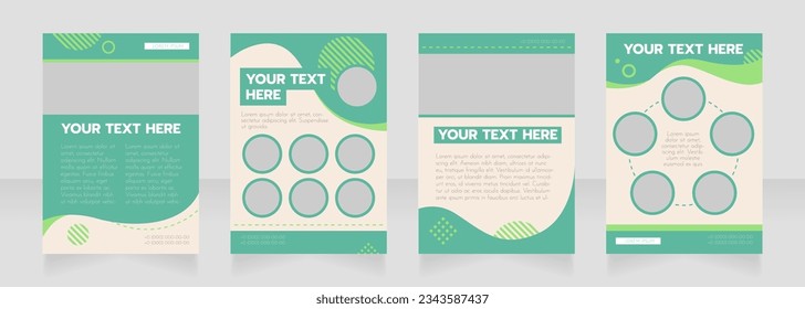 Career green wavy blank brochure layout design. Project info. Vertical poster template set with empty copy space for text. Premade corporate reports collection. Editable flyer paper pages