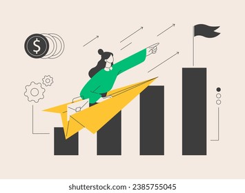 Ilustración vectorial de concepto abstracto de crecimiento profesional. Desarrollo de la carrera, desarrollo de la carrera, progreso en la planificación de la personalidad, objetivos, éxito, posición laboral, nueva metáfora abstracta de desafío.