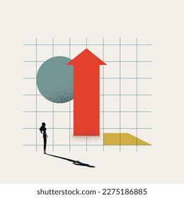 Career growth and ambition vector concept. Symbol of motivation, goals, challenge, opportunity. Minimal design eps10 illustration.