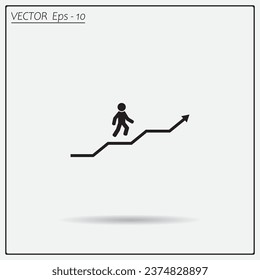 Career growth, Business progress, vector illustration