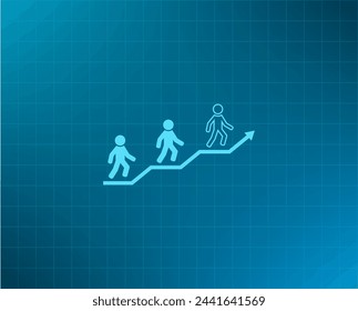 Crecimiento profesional, Progreso empresarial, ilustración vectorial