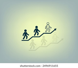 Career growth, Business progress, vector illustration