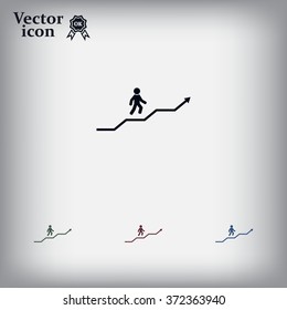 Career growth, Business progress, vector illustration