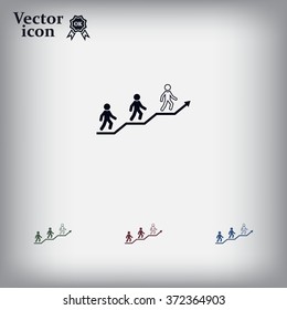 Career growth, Business progress, vector illustration