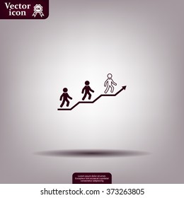 Career growth, Business progress, vector illustration