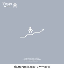 Career growth, Business progress, vector illustration