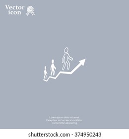 Career growth, Business progress, vector illustration