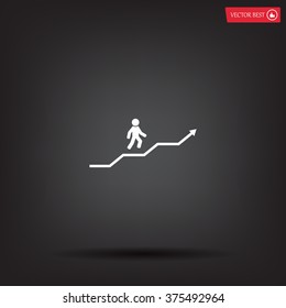 Career growth, Business progress, vector illustration