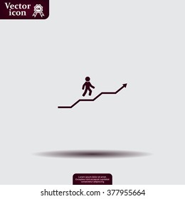 Career growth, Business progress, vector illustration