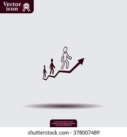 Career growth, Business progress, vector illustration