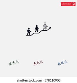 Career growth, Business progress, vector illustration