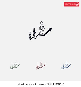 Career growth, Business progress, vector illustration