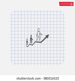Career growth, Business progress, vector illustration