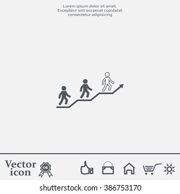 Career growth, Business progress, vector illustration