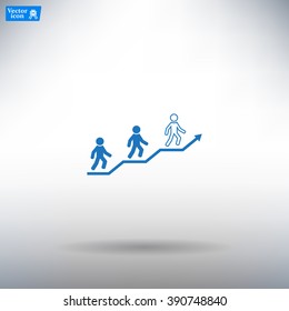 Career growth, Business progress, vector illustration