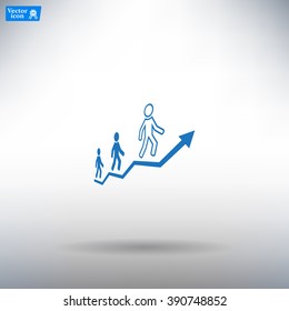 Career growth, Business progress, vector illustration