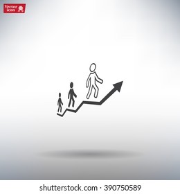 Career growth, Business progress, vector illustration