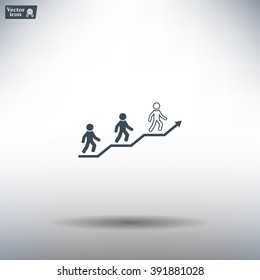Career growth, Business progress, vector illustration