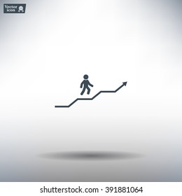 Career growth, Business progress, vector illustration
