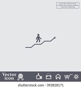 Career growth, Business progress, vector illustration