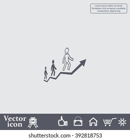 Career growth, Business progress, vector illustration