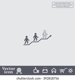 Career growth, Business progress, vector illustration