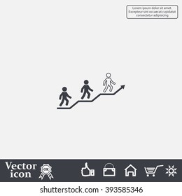 Career growth, Business progress, vector illustration