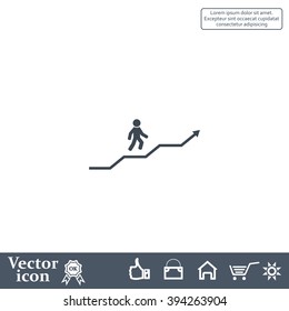 Career growth, Business progress, vector illustration