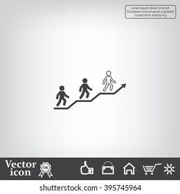 Career growth, Business progress, vector illustration