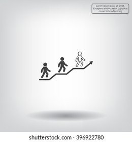 Career growth, Business progress, vector illustration