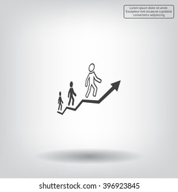 Career growth, Business progress, vector illustration