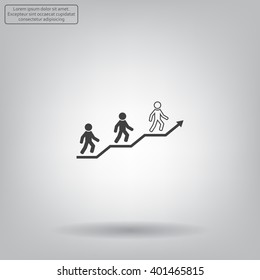 Career growth, Business progress, vector illustration