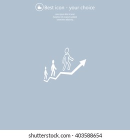 Career growth, Business progress, vector illustration
