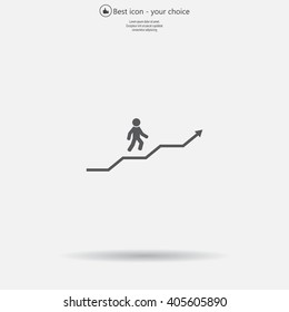 Career growth, Business progress, vector illustration